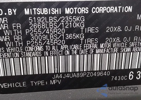 2023 Mitsubishi Outlander Se 2.5 S-Awc z USA, uszkodzony, nr VIN JA4J4UA89PZ049640